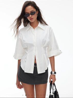 Cider White Tailored Button-Down Shirt